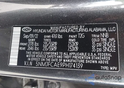 2023 Hyundai Tucson Sel from USA, damaged, VIN 5NMJFCAE9PH174139